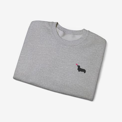 Longhaired Dachshund Sweatshirt for Women - Cute Dachshund Crew Sweatshirt